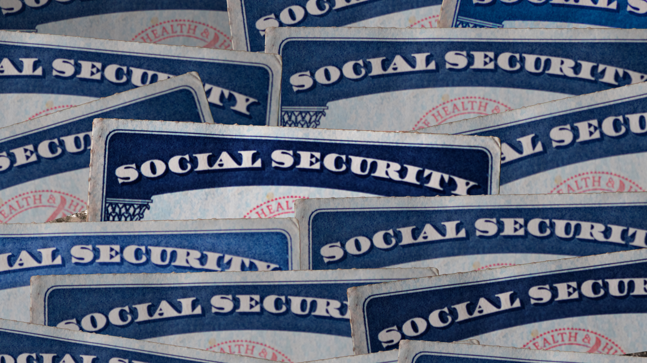 Stacked social security cards