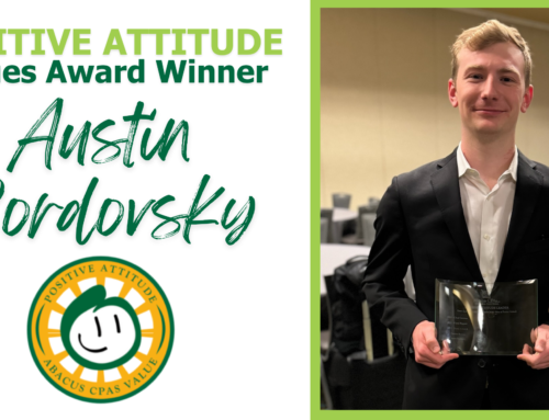 Abacus awards Austin Bordovsky with Positive Attitude Award